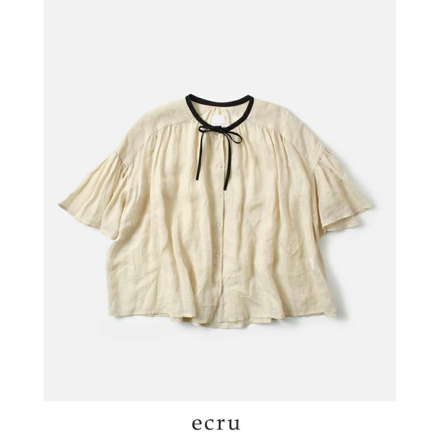 MAGALI マガリ 7部袖ブラウス カーキ 楽天市場】MAGALI マガリ ベルギーリネン フラットカラー