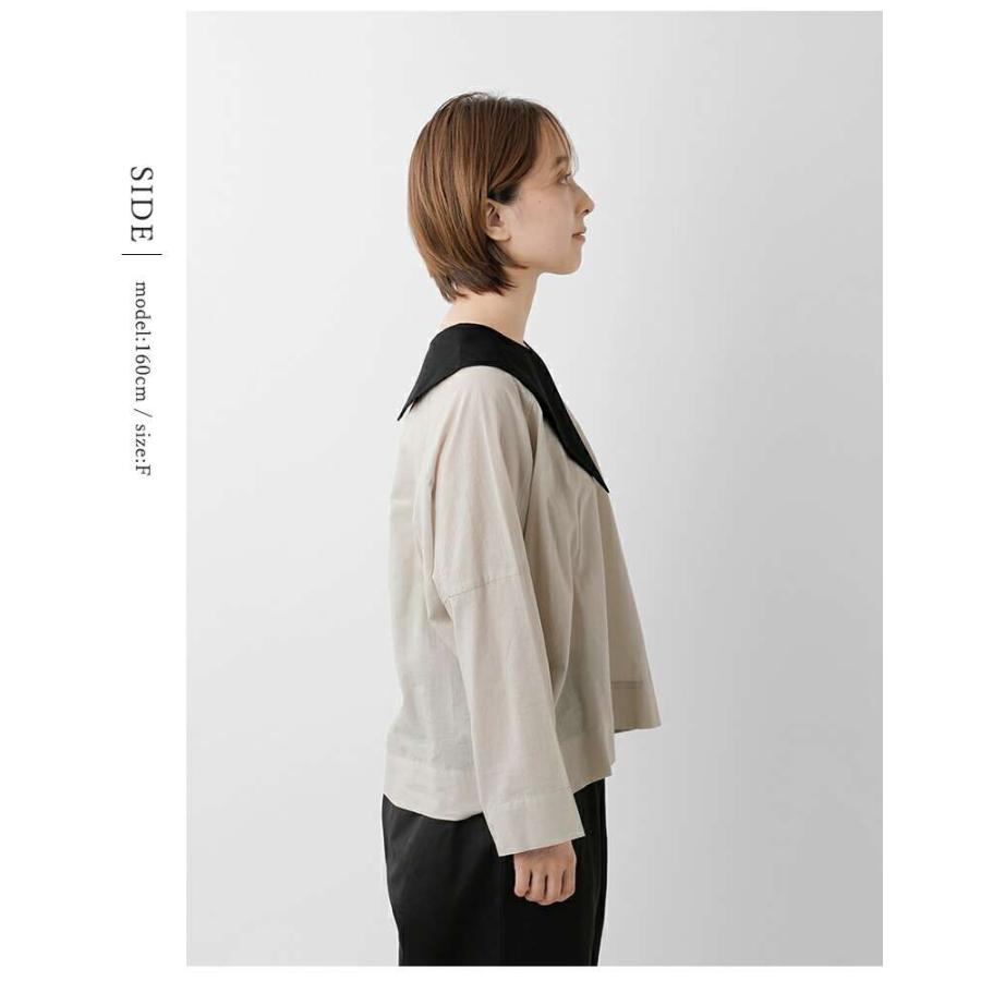 MAGALI（マガリ） コットン シルク ビッグカラー プルオーバー bl268