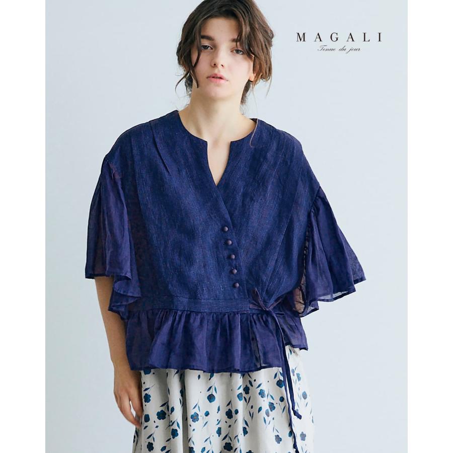 MAGALI（マガリ） インディゴリネン カシュクール ブラウス bl277