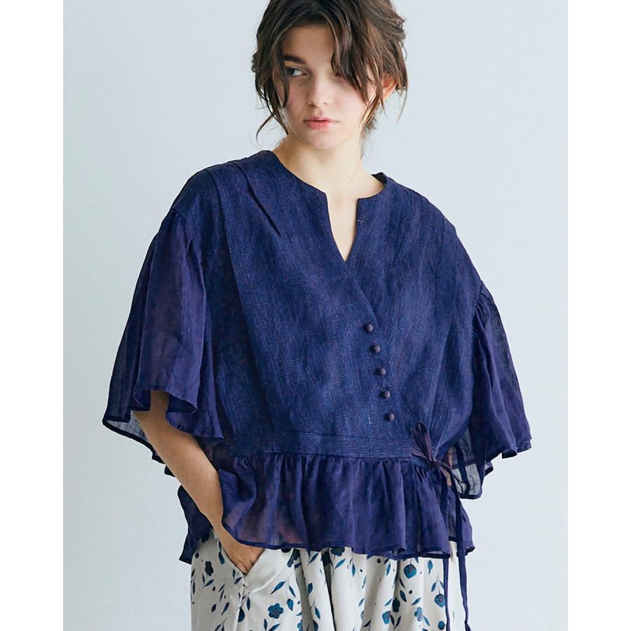 MAGALI（マガリ） インディゴリネン カシュクール ブラウス bl277