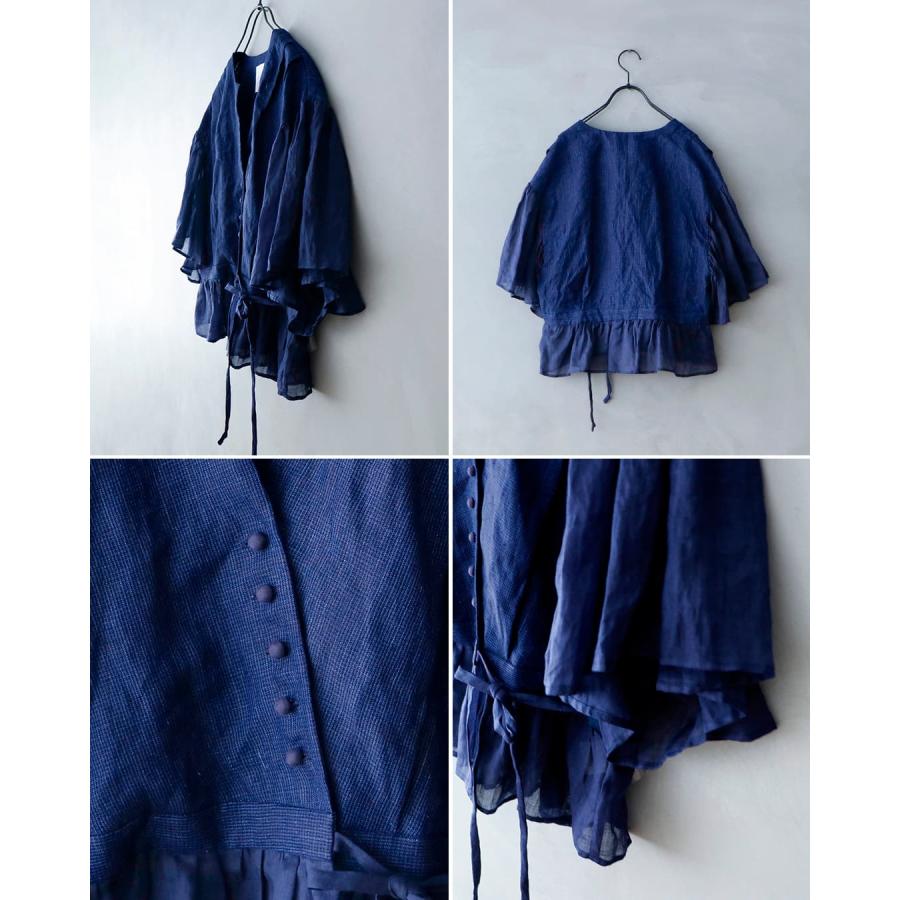 MAGALI（マガリ） インディゴリネン カシュクール ブラウス bl277