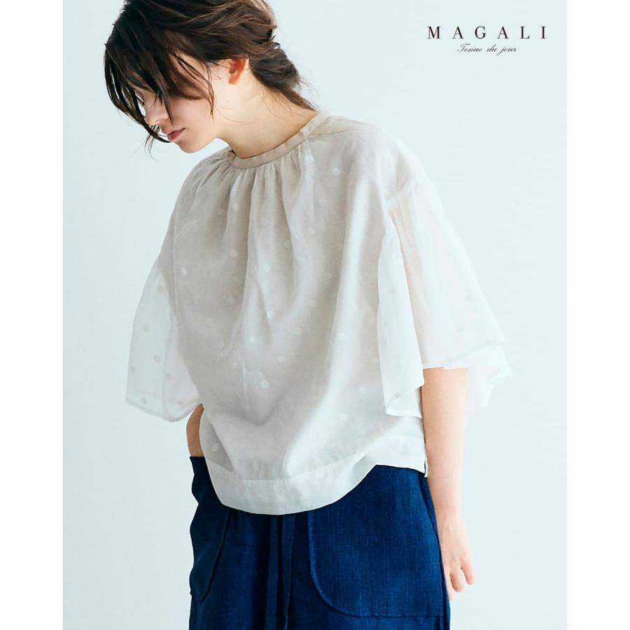 マガリ MAGALI ポワンダルジャンコットン ギャザー ブラウス bl280 レディース 春夏 2026ss新作の画像