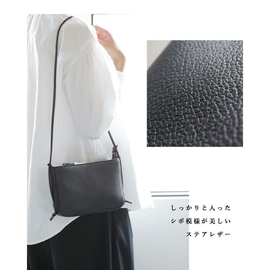 Sarah μ サラミュー 撥水加工 ステアレザー ミニショルダー バッグ bn