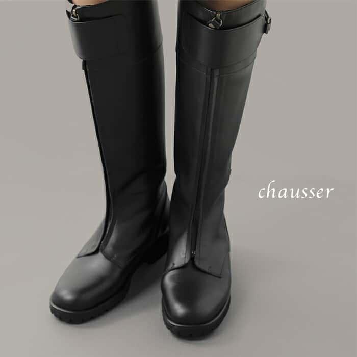 chausser ショセ ウォータープルーフ カウレザー ロングブーツ c 