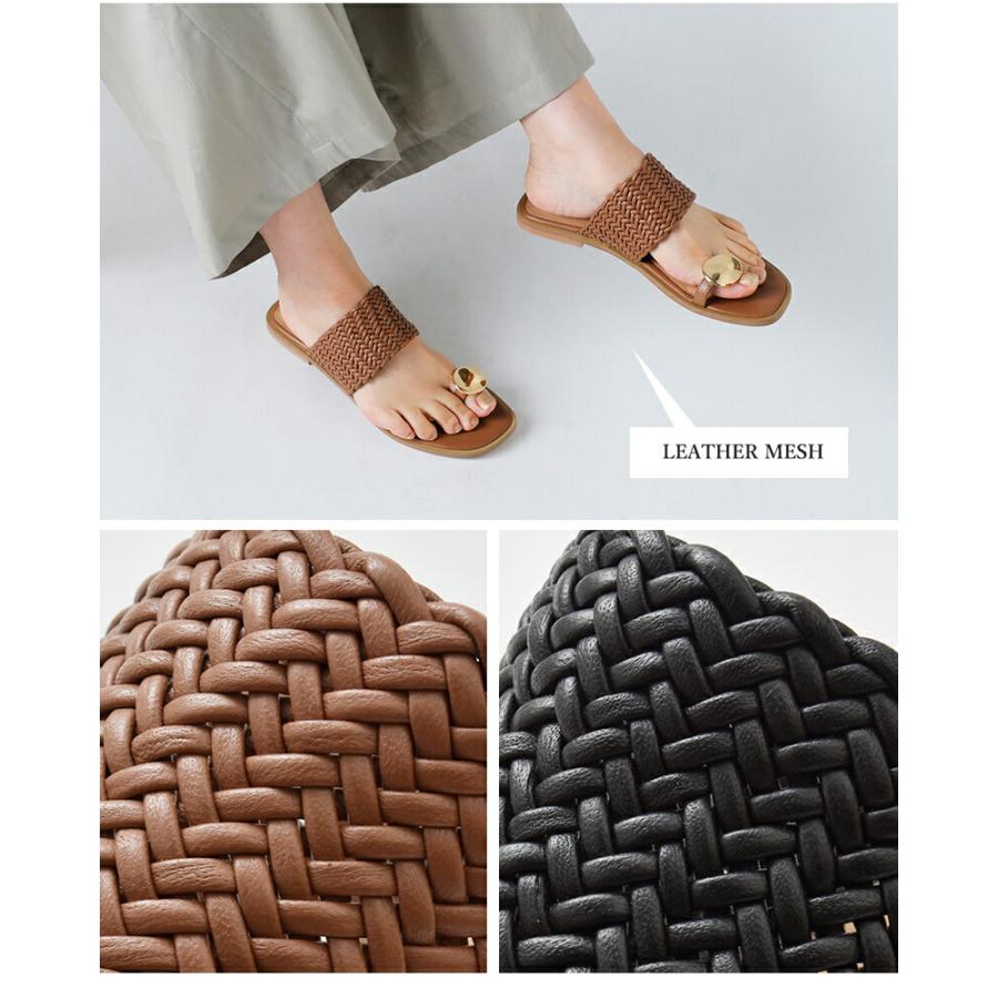PAOLO BOVE パオロ ボーヴ レザー トゥループ フラットサンダル chr