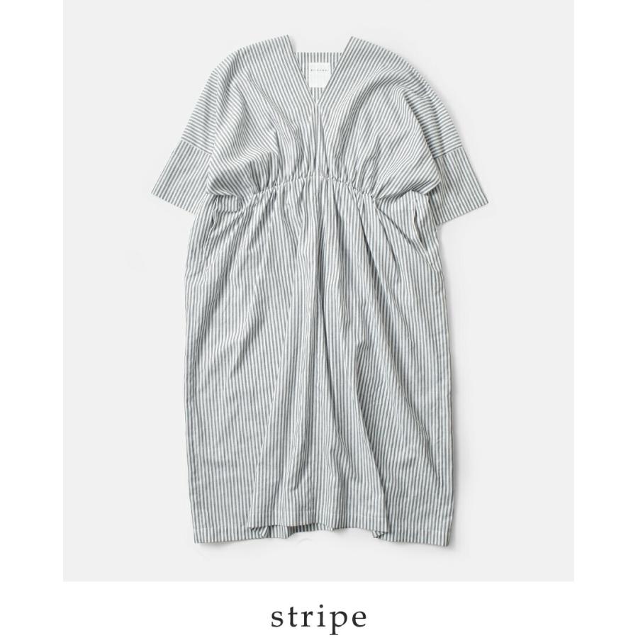 SI-HIRAI（スーヒライ） リネン ヘンプ Vネック レクタングル ドレス