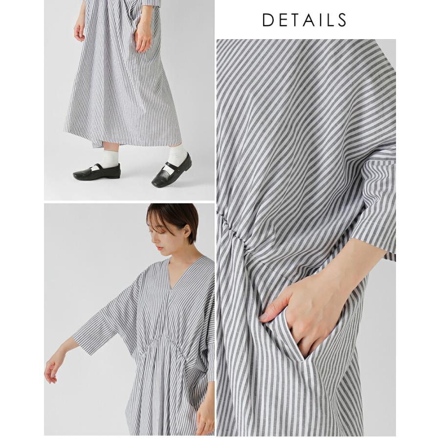 SI-HIRAI（スーヒライ） リネン ヘンプ Vネック レクタングル ドレス