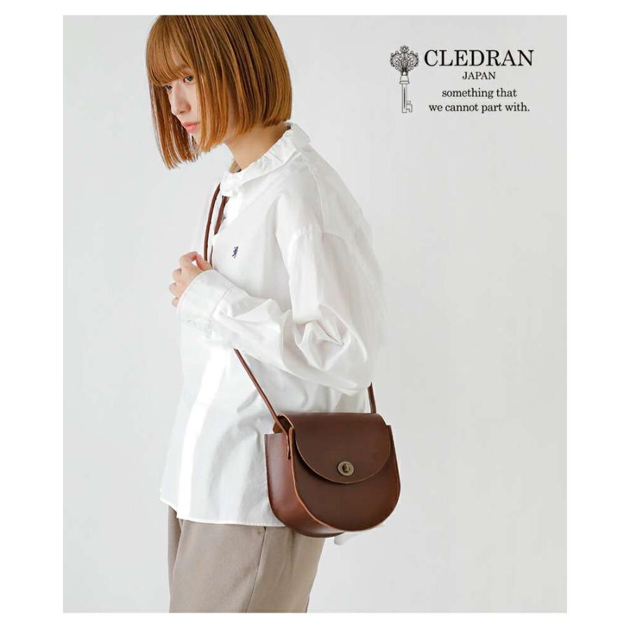 【美品】CLEDRAN クレドラン 本革 ハンドバッグ レザー ブラウン CLEDRAN（クレドラン） カウレザー ラウンド ショルダー バッグ CINQ