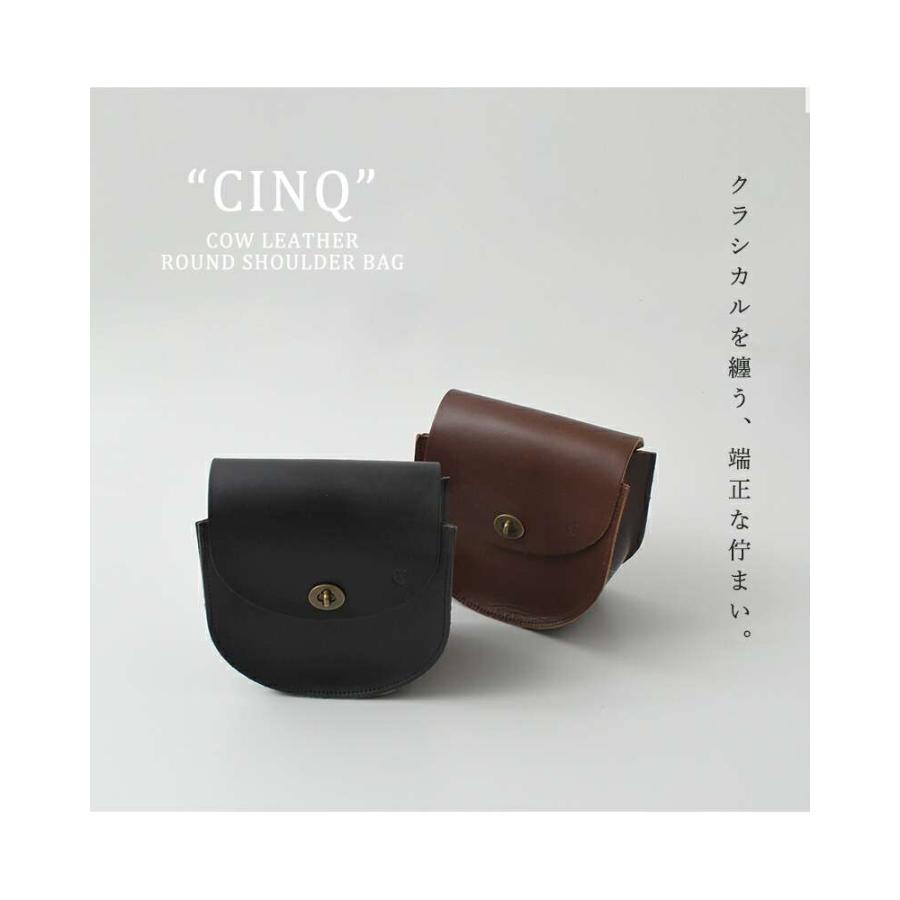 CLEDRAN（クレドラン） カウレザー ラウンド ショルダー バッグ CINQ