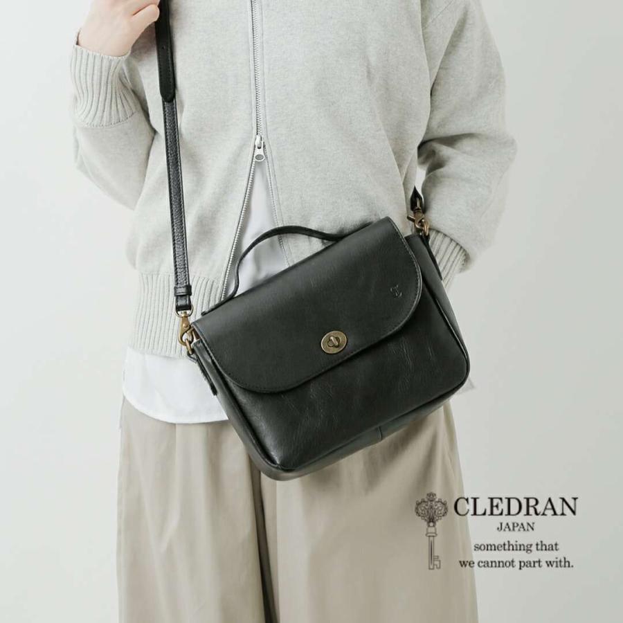 CLEDRAN（クレドラン） カウレザー フラップ ショルダー バッグ SAINTE