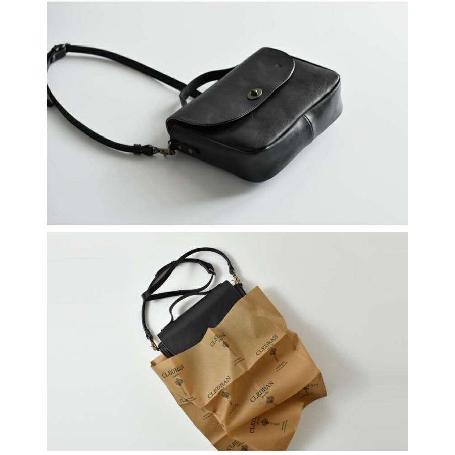 CLEDRAN（クレドラン） カウレザー フラップ ショルダー バッグ SAINTE