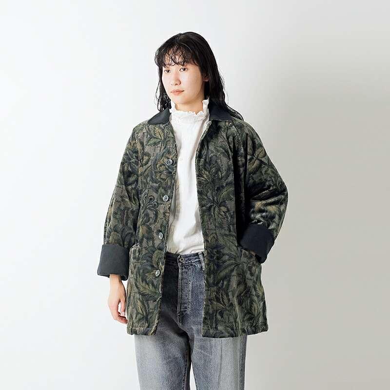 chimala チマラ フローラル リブレス コード バーン コート cs40-jt02