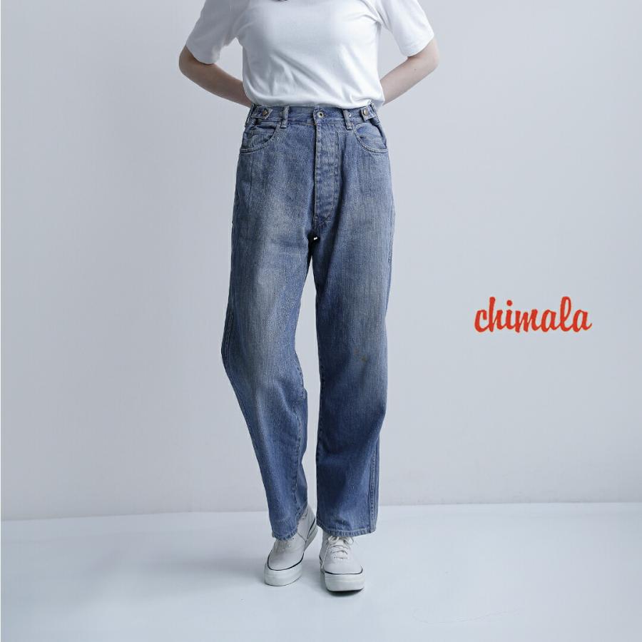 chimala（チマラ） ダブル幅デニム ウエストアジャスタブル パンツ