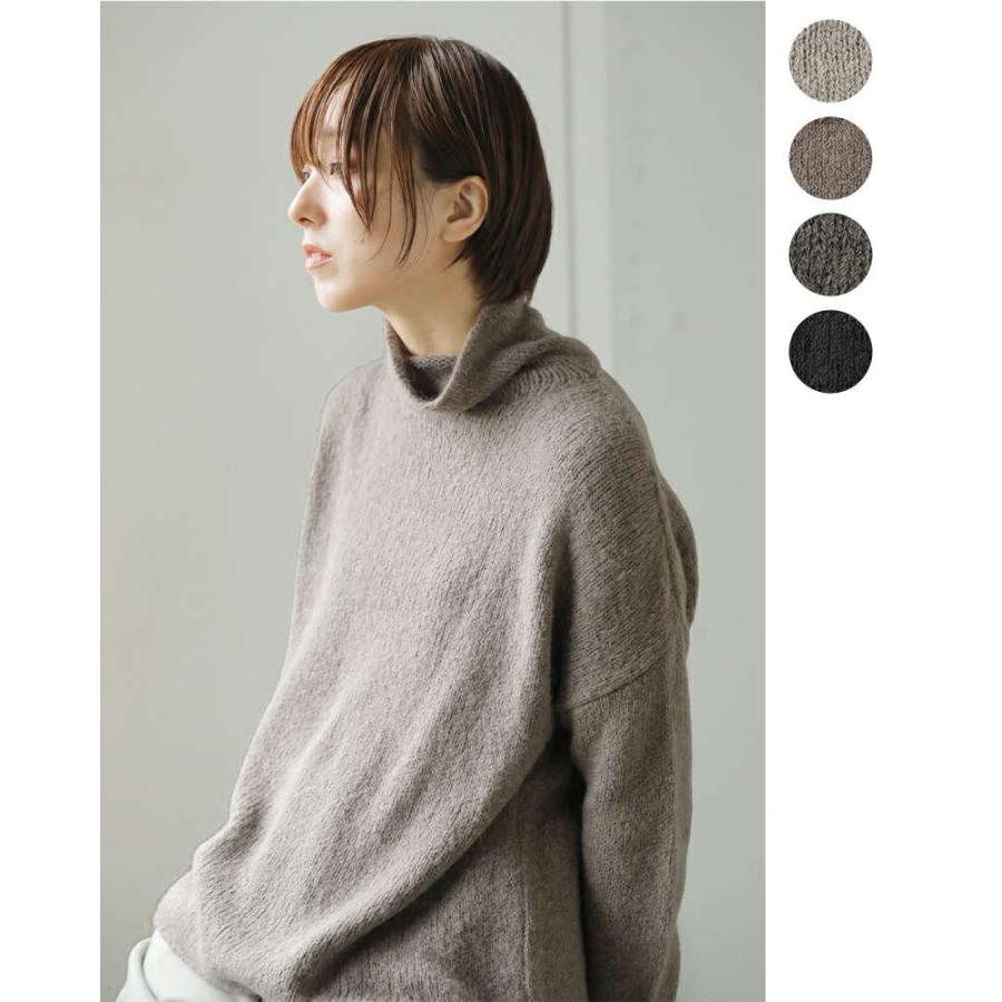 evameva エヴァムエヴァ アルパカ・モヘア混 ウールセーター ニット