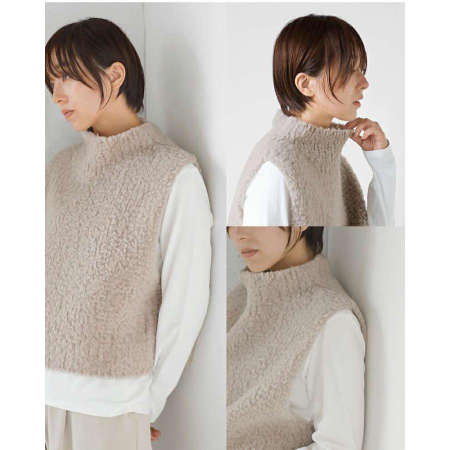 evam eva エヴァムエヴァ ウール ボア ベスト e243k178 evam eva エヴァムエヴァ ウール ボア ベスト e243k178