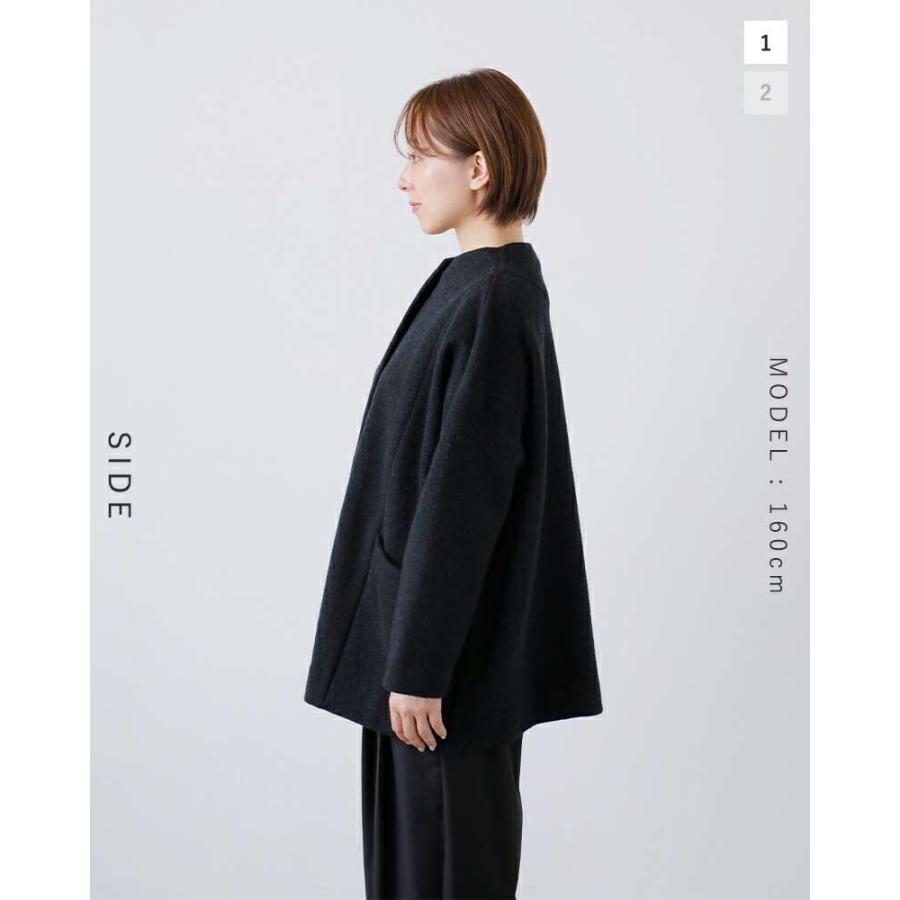 evam eva エヴァムエヴァ プレス ウール ショートコート