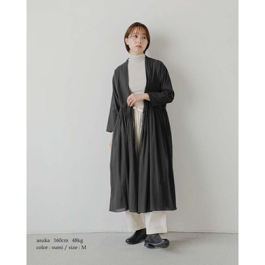 evam eva エヴァムエヴァ コットン ギャザー 長袖ワンピース M evam