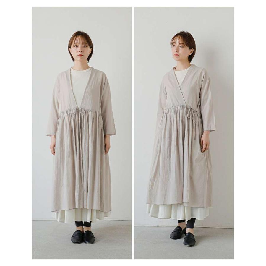 evam eva（エヴァムエヴァ） コットン ギャザー ローブ e253t021