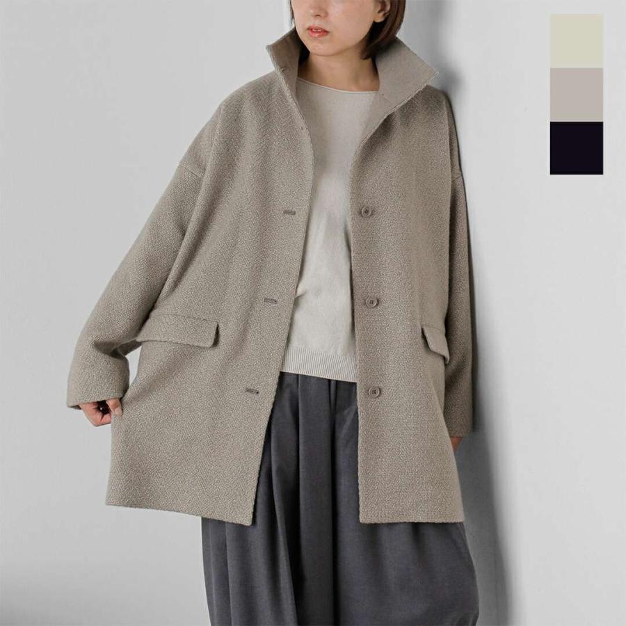 evam eva エヴァムエヴァ  リニューウール スタンド ショート コート e253t149 2025aw新作 レディース クーポン対象 evam eva（エヴァムエヴァ） リニューウール スタンド ショート コート