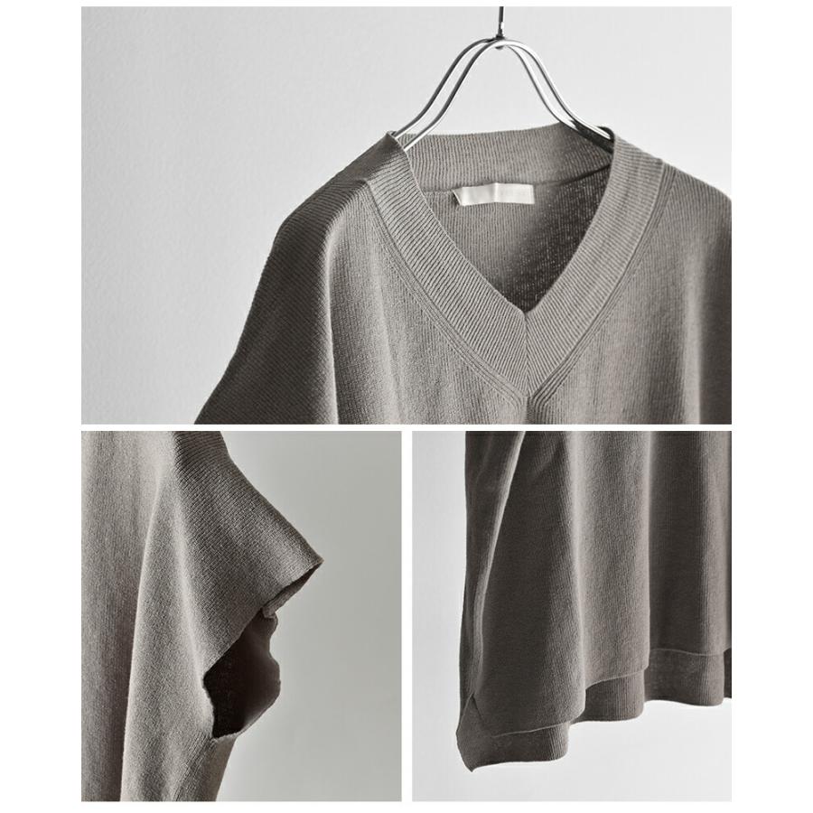 evam eva ラミーコットンVネックプルオーバー✴︎美品 evam eva（エヴァムエヴァ） コットン ラミー Vネック ベスト e261k068