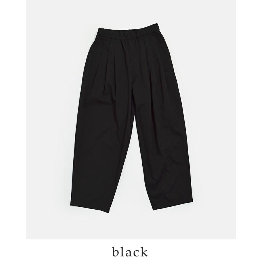 evam eva（エヴァムエヴァ） コットン タック ワイド パンツ e261t060