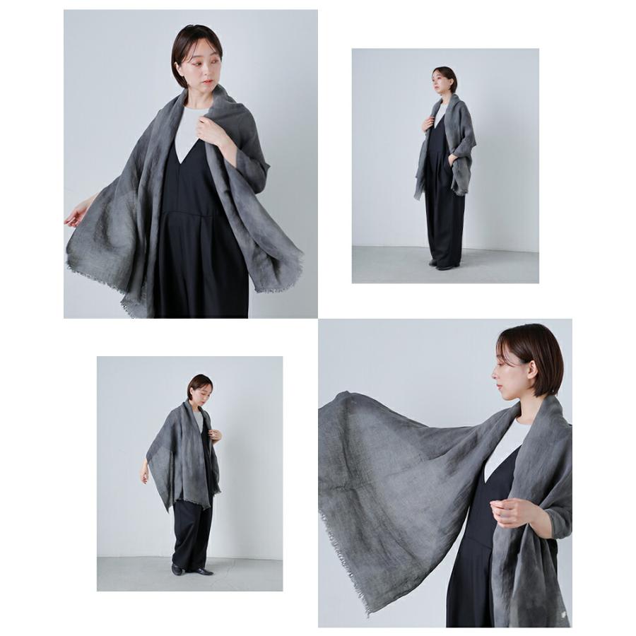 evam eva（エヴァムエヴァ） コットン リネン ボカシ ストール