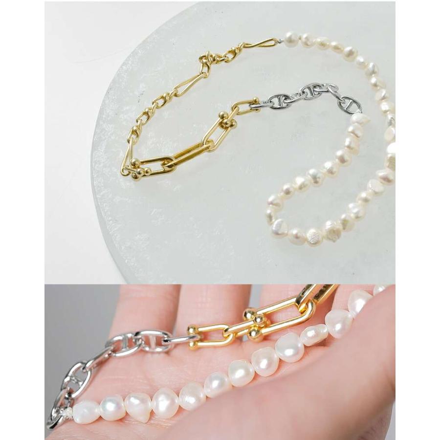EO イオ パール ミックス チェーン ショート ネックレス Pearl mix