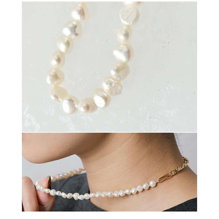 【eL+1】Beads Short Necklace おねコラボ クリア 天然石 necklace 〗2way さざれ石×クリアビーズ | mer scintillante