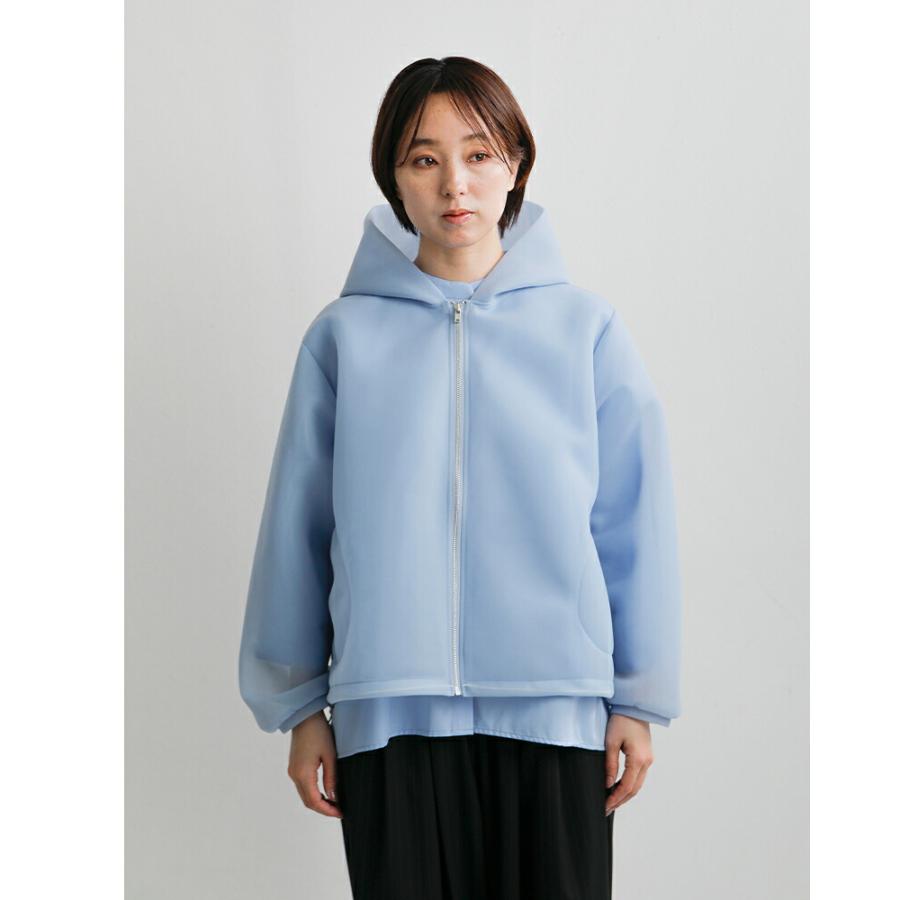 yori バックギャザー撥水パーカー　ライトブルー セール【30%OFF】ユーフォリック euphoric' シアー ダンボール