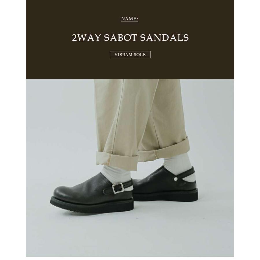 Portaille ポルタユ レザー 2way ビブラム ソール サボ サンダル