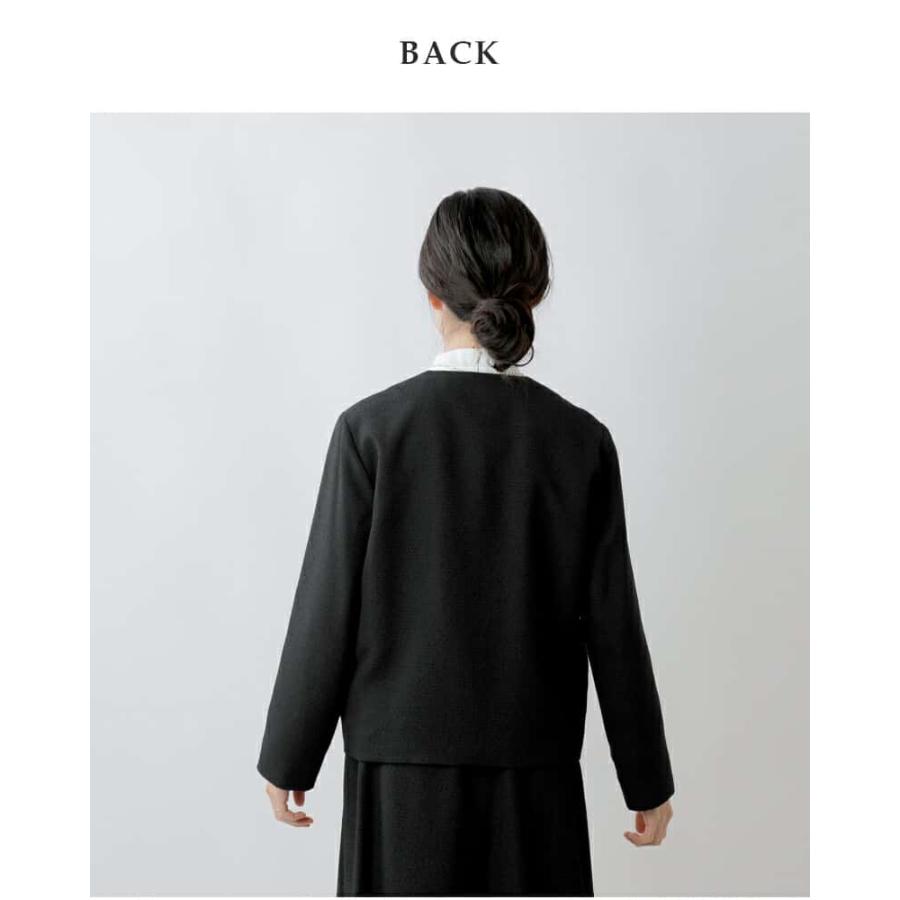 nooy（ヌーイ） ブークレ ジャガード ブラック ノーカラー ジャケット