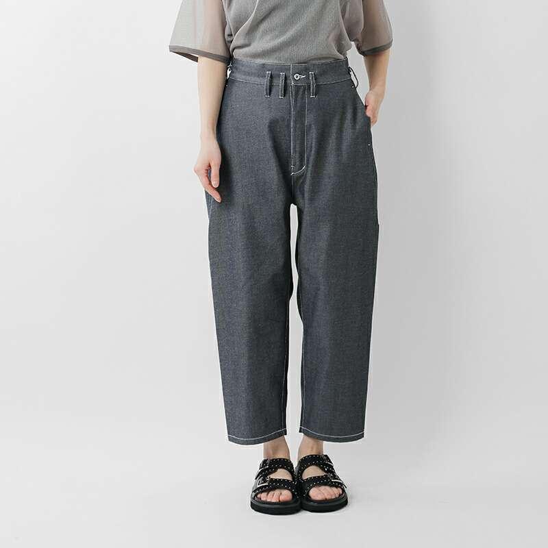 フィル マム FIR MUM  強撚 コットン混 ハイウエスト ドライデニム パンツ fk-fr0604dm パンツ  クーポン対象 FIRMUM フィル マム 強撚 コットン混 ハイウエスト ドライデニム