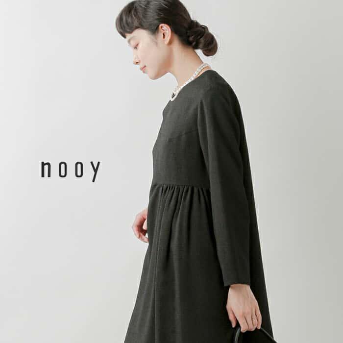nooy ヌーイ　ブークレー　ジャガード　ワンピース nooy（ヌーイ） ブークレ ジャガード ブラック ベル ワンピース fop01