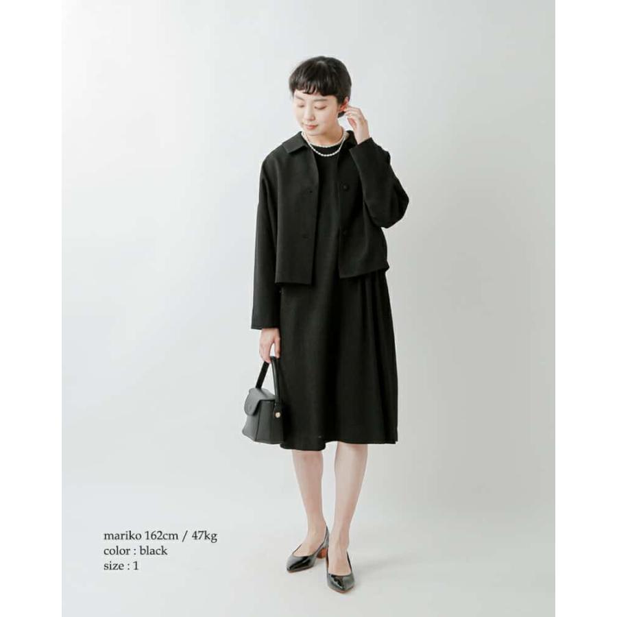 nooy（ヌーイ） ブークレ ジャガード ブラック ベル ワンピース fop01