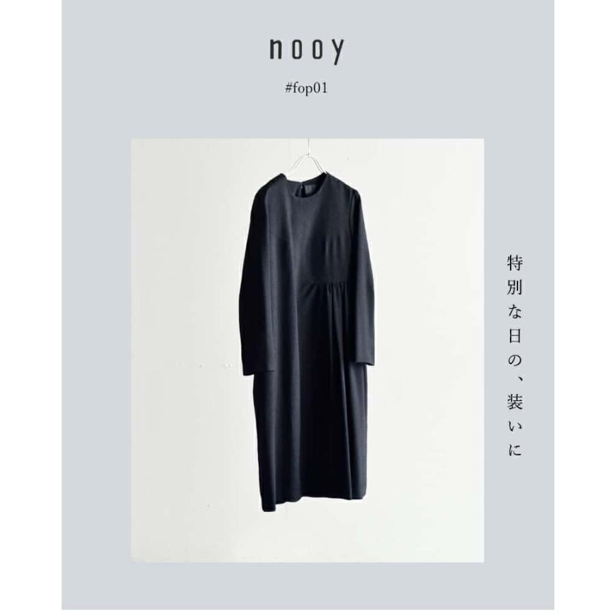 nooy（ヌーイ） ブークレ ジャガード ブラック ベル ワンピース fop01