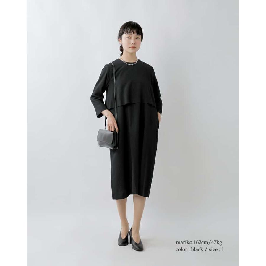 nooy（ヌーイ） ブークレ ジャガード ブラック ケープ ドレス fop06