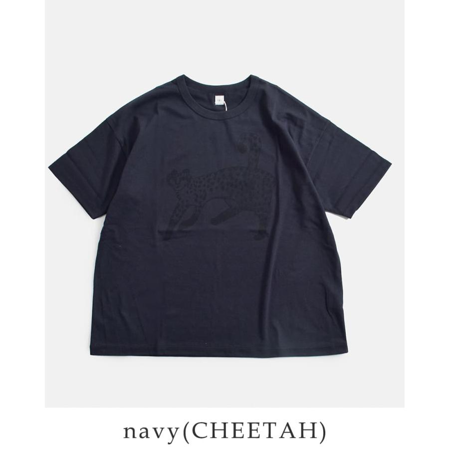 グラム g コットン 天竺 プリント Tシャツ COMMENT ALPHABET CHEETAH g