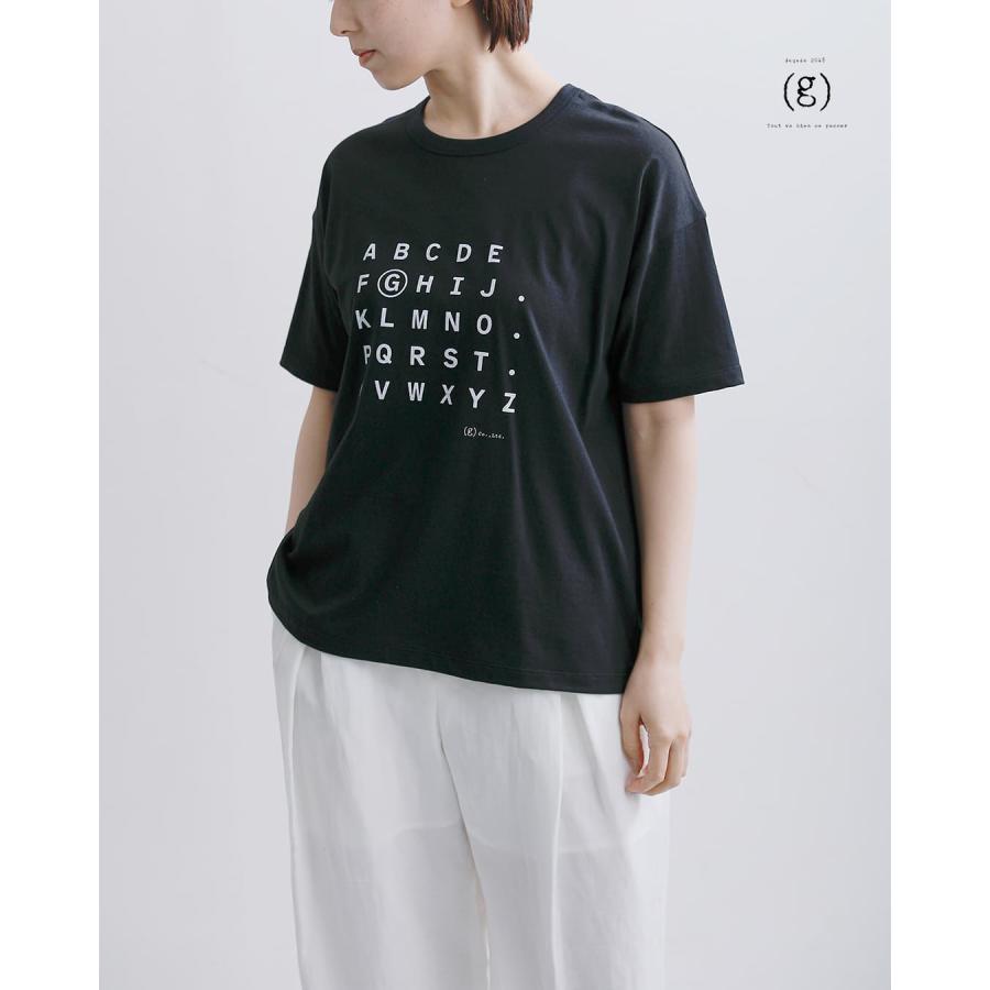 グラム g コットン 天竺 プリント Tシャツ COMMENT ALPHABET CHEETAH g
