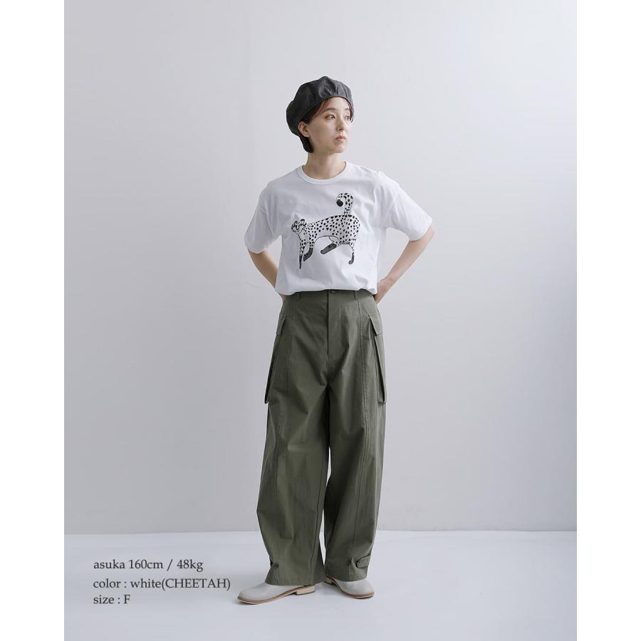 グラム g コットン 天竺 プリント Tシャツ COMMENT ALPHABET CHEETAH g