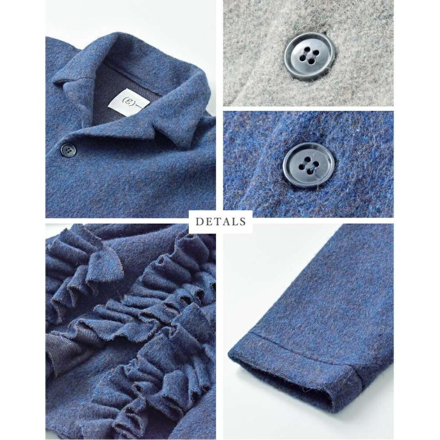 ARMANI COLLEZIONI フロントフリル ジャケット ウール混 40 aranciato セール【50%OFF】グラム g ウール シャギー フロント フリル