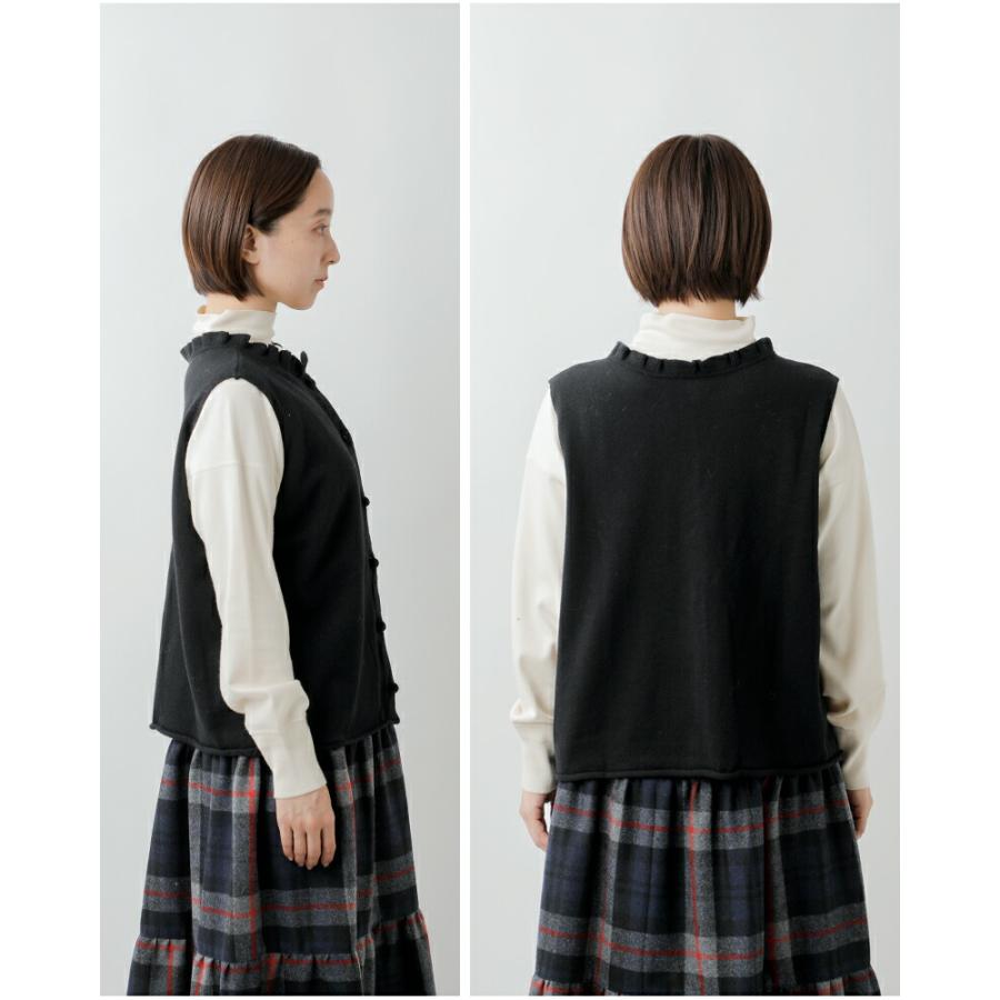 Gauze# ガーゼ  ウール フリルカラー 2way ニット ベスト “FRILL COLLAR 2WAY KNIT VEST” g1130 レディース 2025aw新作 クーポン対象 Gauze#（ガーゼ） セール【30%OFF】ガーゼ ウール フリルカラー 2way