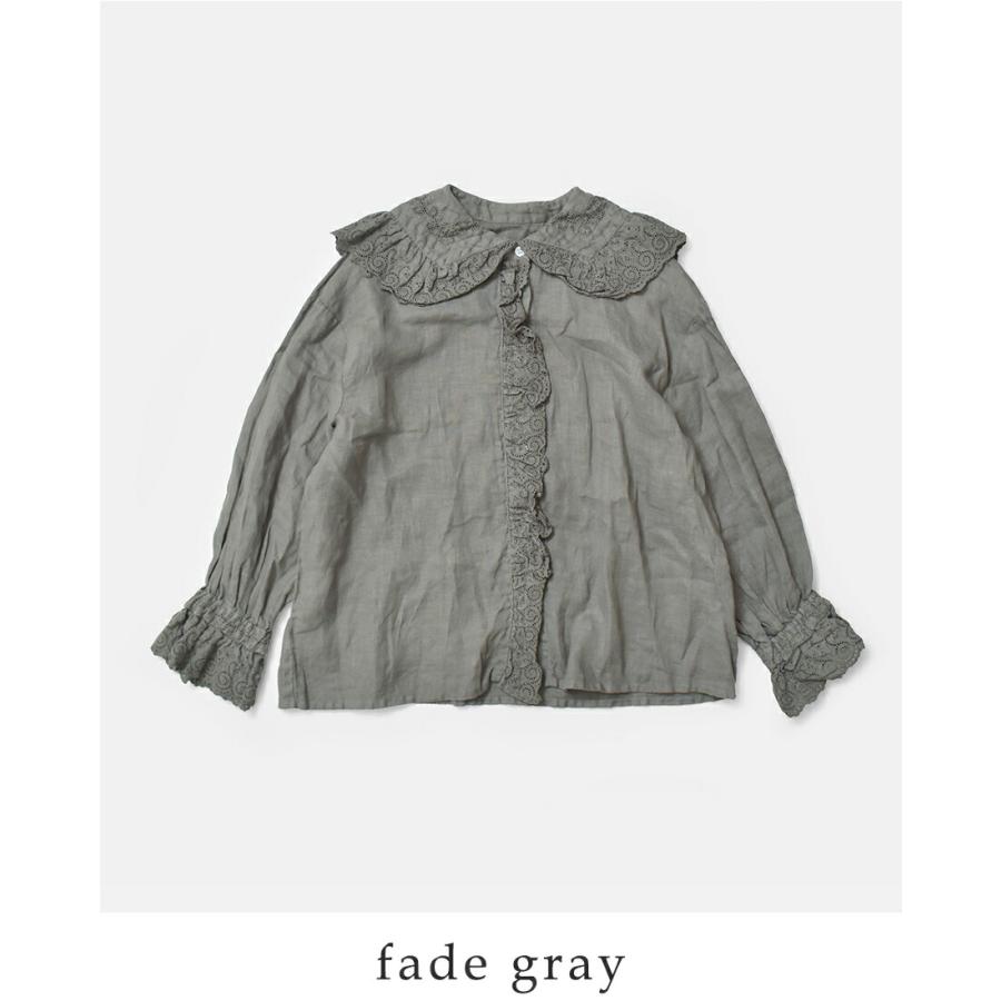 Gauze#（ガーゼ） リネンアンティーク フリルブラウス ameri ANTIQUE