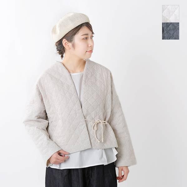 Gauze# ガーゼ HAORI フレンチリネンキルティングコート 洗える Gauze# ガーゼ HAORI フレンチリネンキルティングコート 洗える
