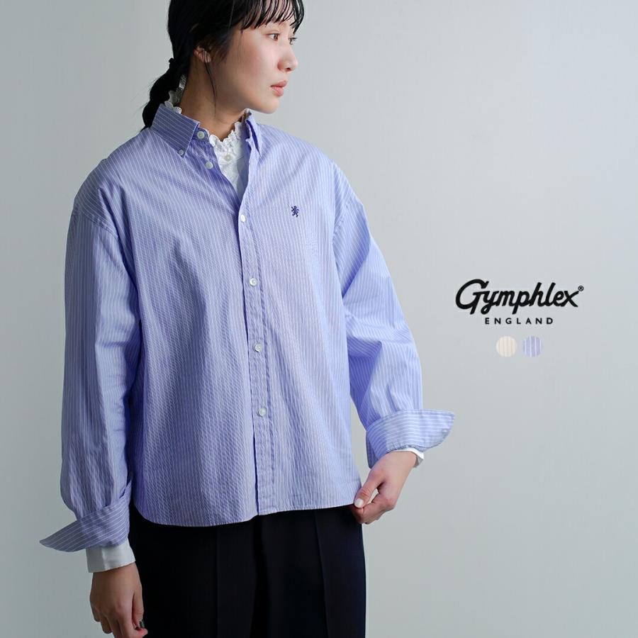 GYMPHLEX（ジムフレックス） コットンストライプ ショート ボタン
