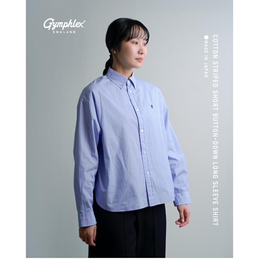 GYMPHLEX（ジムフレックス） コットンストライプ ショート ボタン