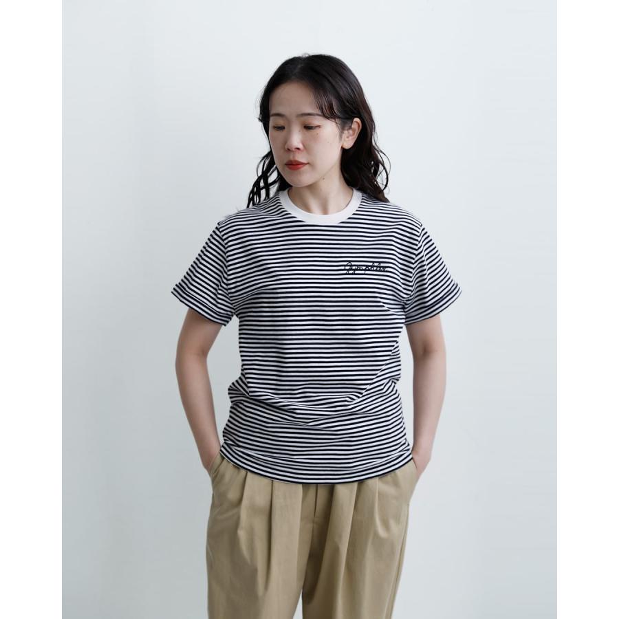 GYMPHLEX（ジムフレックス） コットン天竺 チェーン刺繍 半袖Tシャツ
