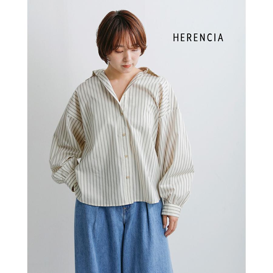 HERENCIA（ヘレンチア） バックリボン ストライプ ブラウス h426313