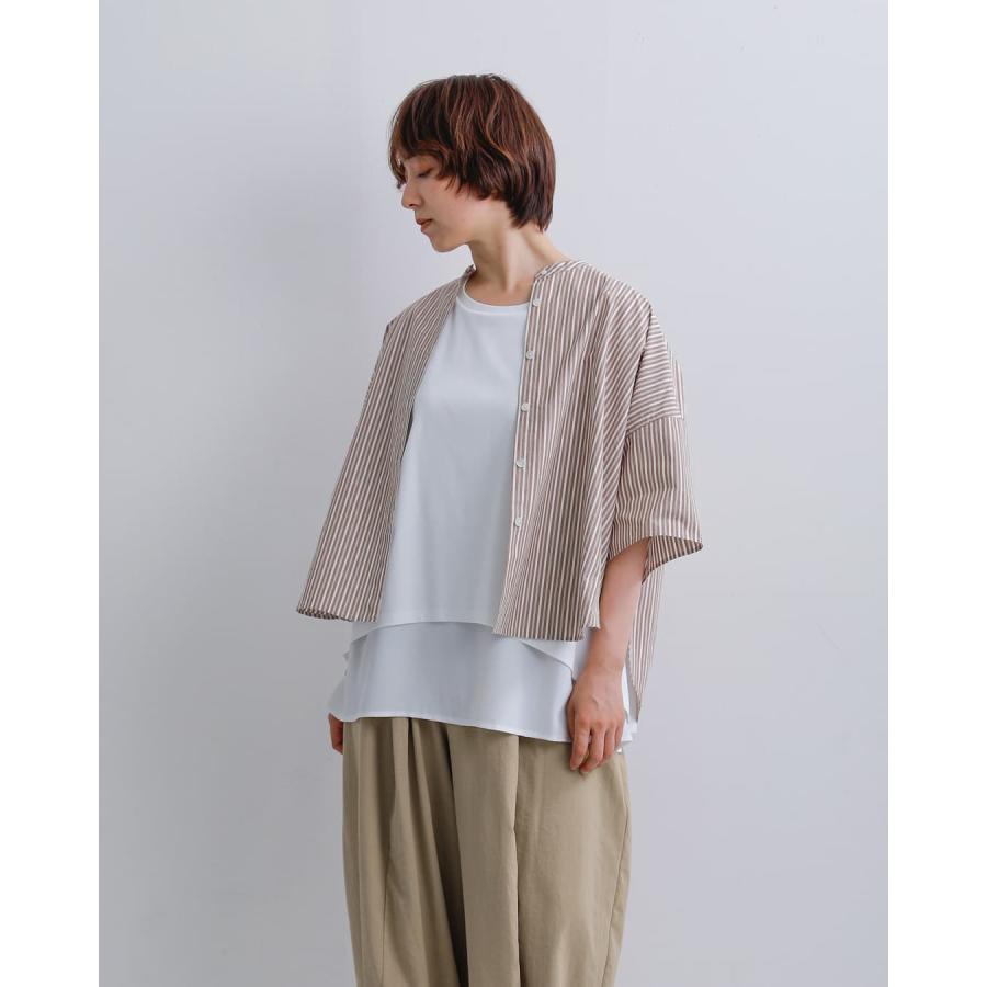 HERENCIA（ヘレンチア） コットン 重ね着風 クルーネック カットソー