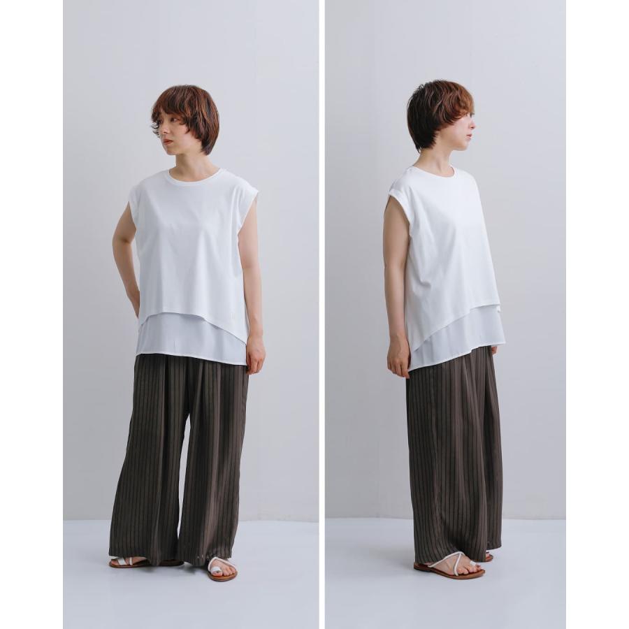 HERENCIA（ヘレンチア） コットン 重ね着風 クルーネック カットソー