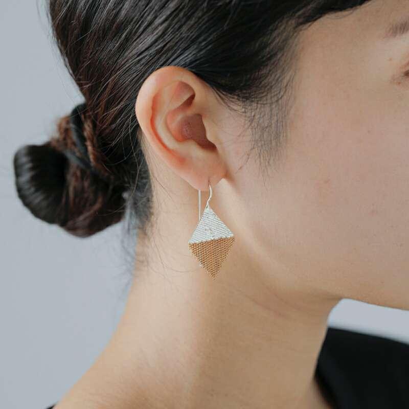 ハンナ キーフ Hannah Keefe ピアス 真鍮 チェーン シルバー ロウ付け